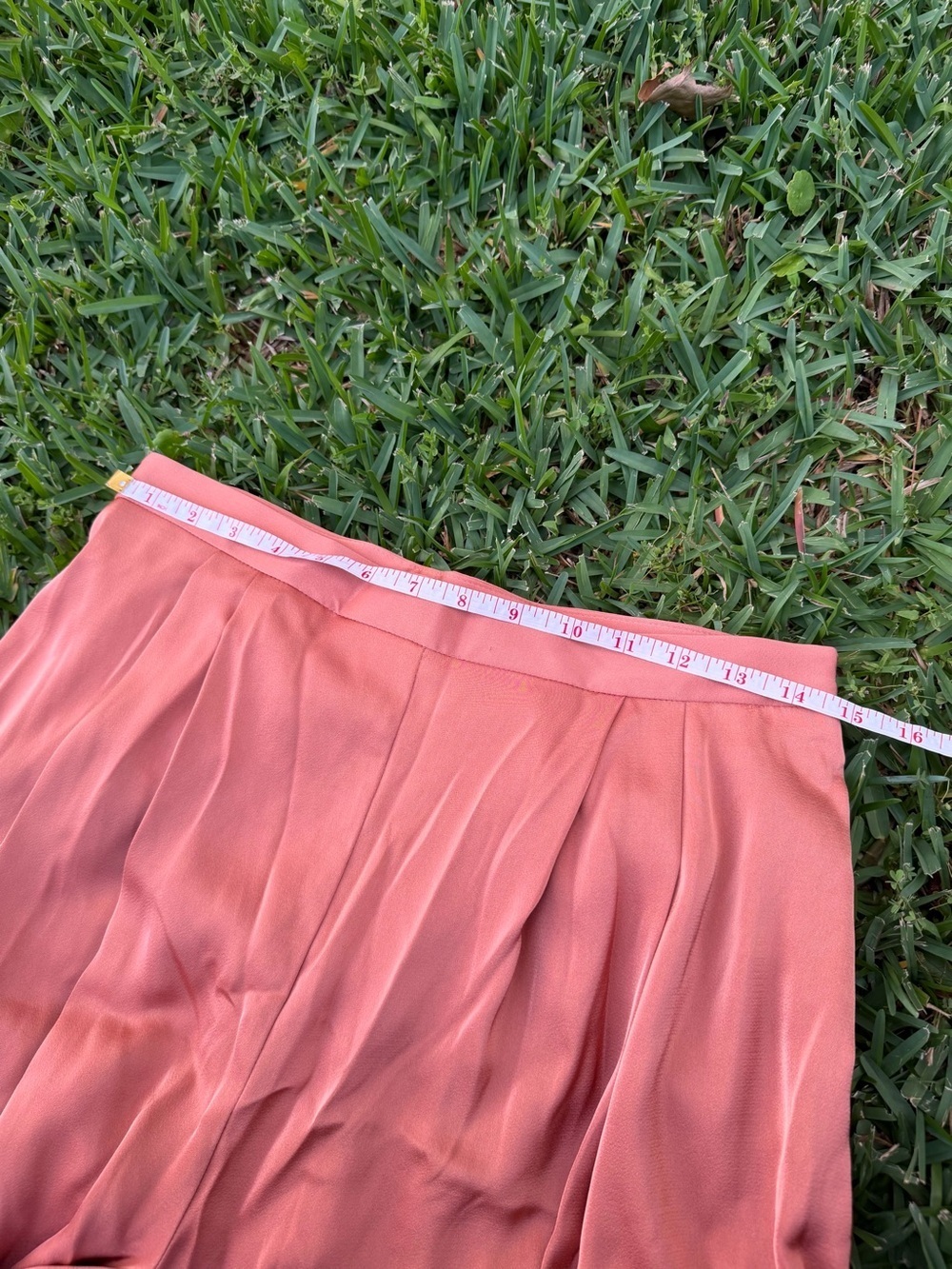 ASOS Design NWT Rust Satin Wide Leg High Rise Trousers Size US 8 - Picture 5 of 9